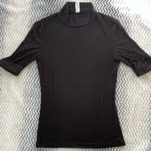 EUC American Apparel Women’s Black Ribbed Knit Cuff Sleeve Mockneck Turtleneck S